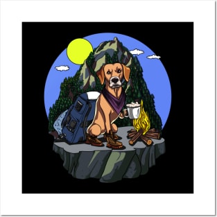 Labrador Retriever Camping Dog Posters and Art